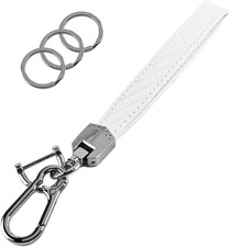 Car Wristlet Keychain, Leather Vehicle Key Chain Holder with Anti-Lost D Ring, 3