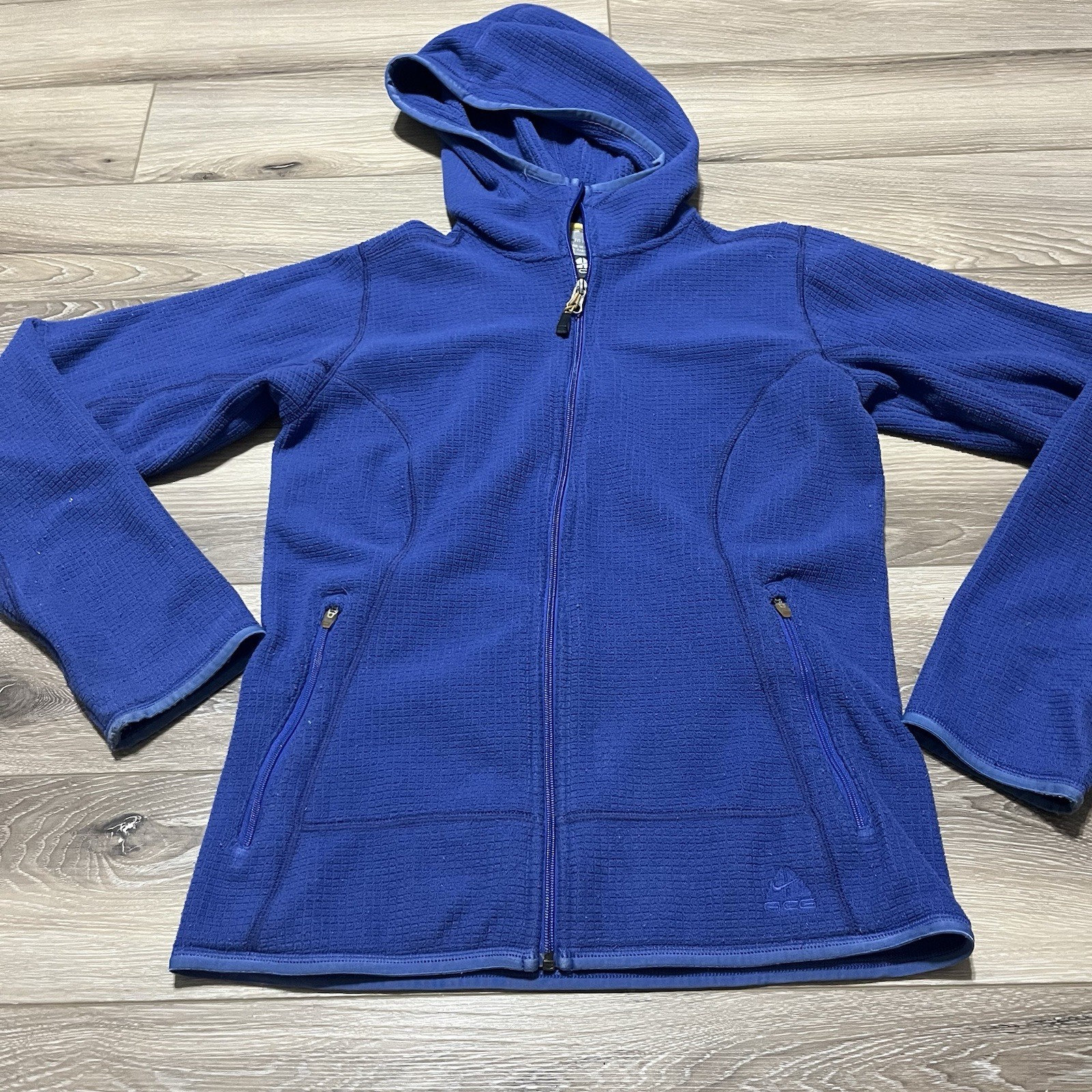 SACAI X NIKE Nike ACG Giacca Donna XS Blu Full Zip Manica Lunga con Cappuccio Fit Therma Y2K