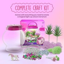 DAN DARCI LIGHT-UP UNICORN TERRARIUM KIT FOR KIDS GIFT - PINK