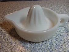 Vintage Sunkist White Wilk Glass Juicer squeezer orange lemon