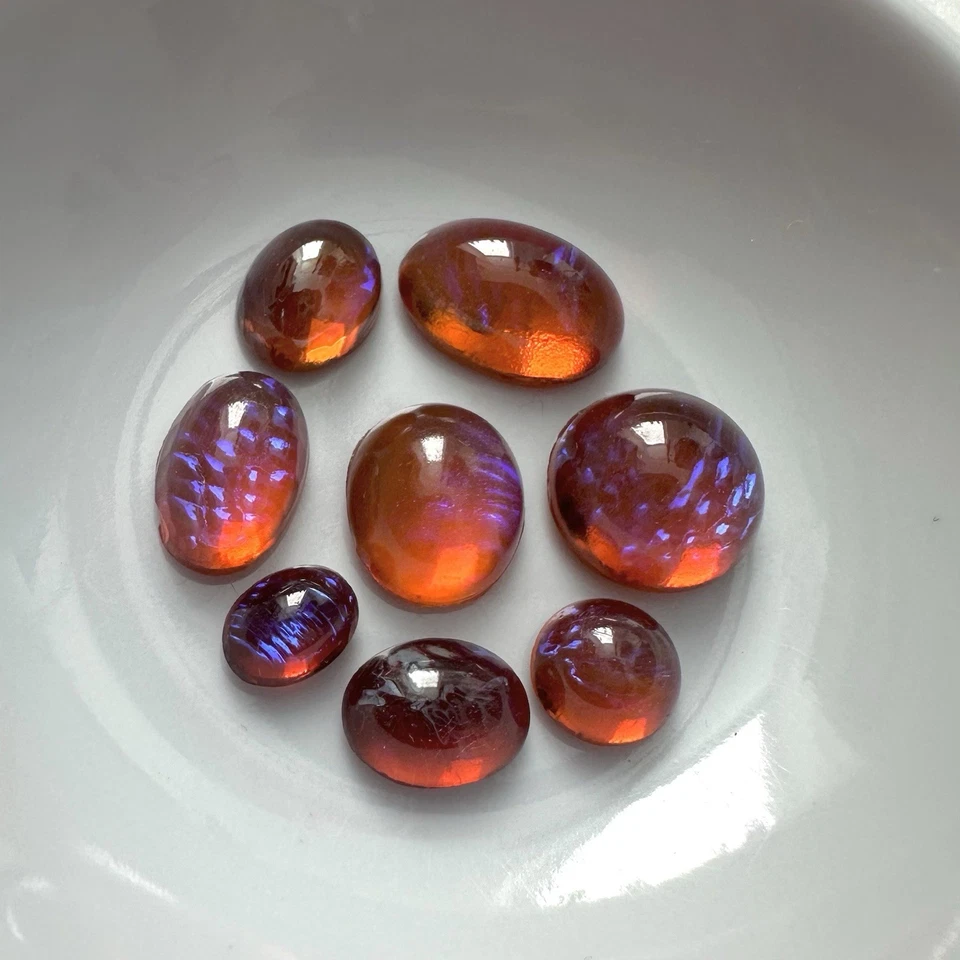 Lote de cabochões de vidro opala mexicana vintage mistura clara e escura COMO ESTÁ joia CABMX5-Z - Imagem 2 de 4