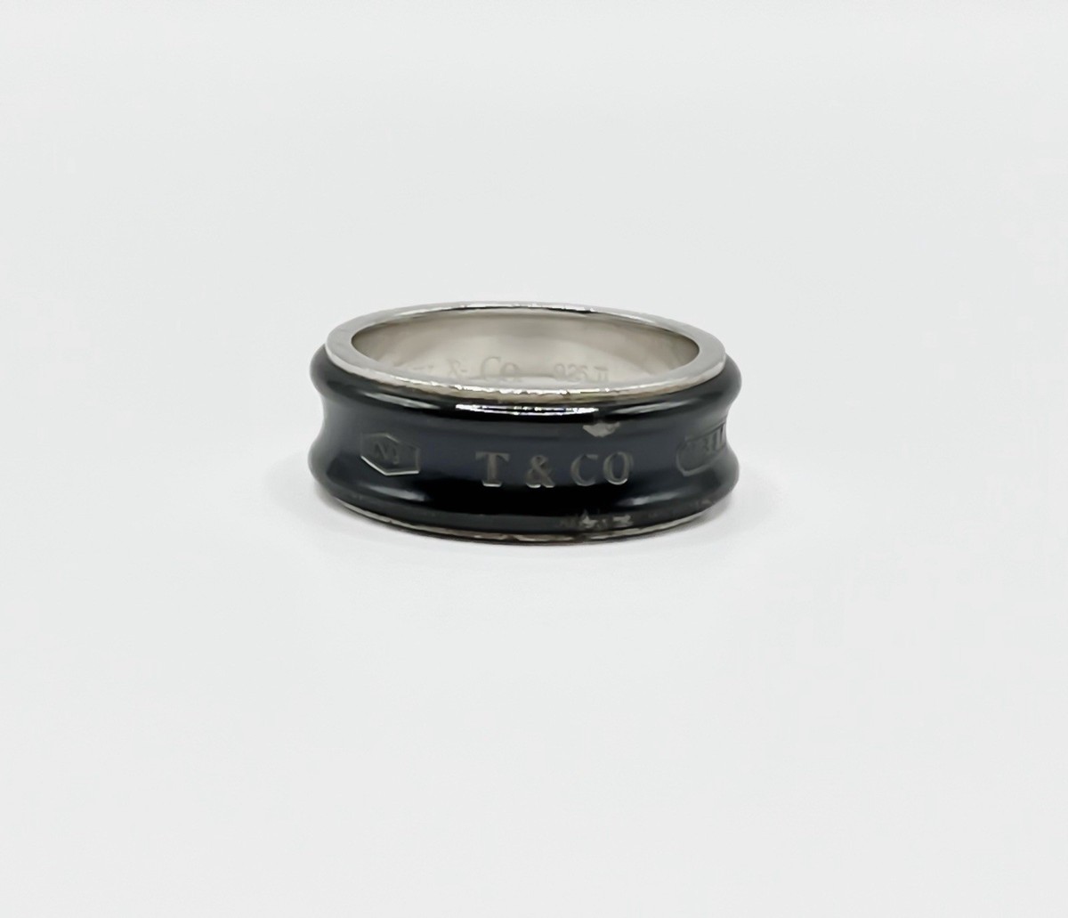 k*3様 TIFFANY & CO. ティファニー1837ブラックチタン リング Tiffany & Co. 1837 Black Titanium and Sterling Silver Ring - Size
