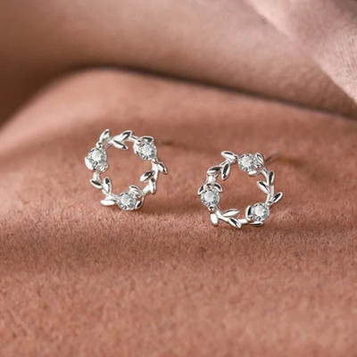 Glänzende Zirkonia Blume Ohrstecker für Damen Leicht Luxus Elegant Schmuck