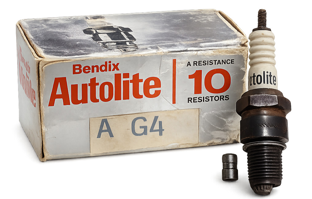 Autolite Motorcraft AG4 The Tuner Resistor Box 10 Spark Plugs NOS Made in USA