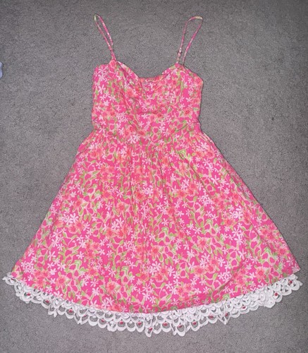 Vestido Lilly Pulitzer Macauley Fiesta Rosa Todo Bonito Talla 4 - Imagen 2 de 7