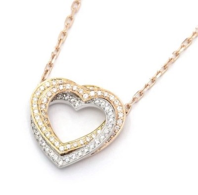 Cartier Trinity Diamond Heart Shaped Pendant With Box 18k YG/RG/WG 4.06 Gram 16 
