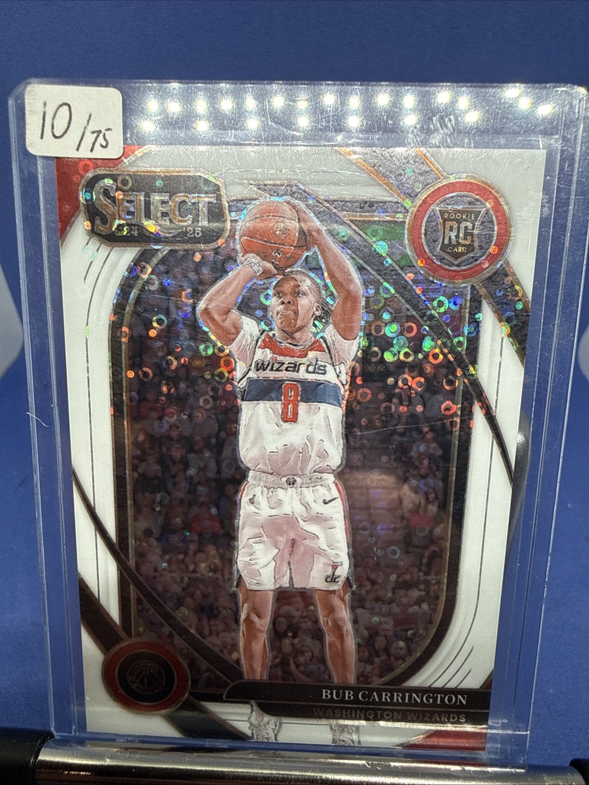 2024-25 Panini Select - Courtside Bub Carrington #266 White Disco Prizm /75 (RC)