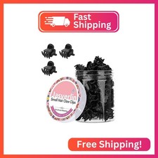 JASVERLIN Mini Hair Clips, Non-Slip Small Plastic Short Hair Claw Accessories fo