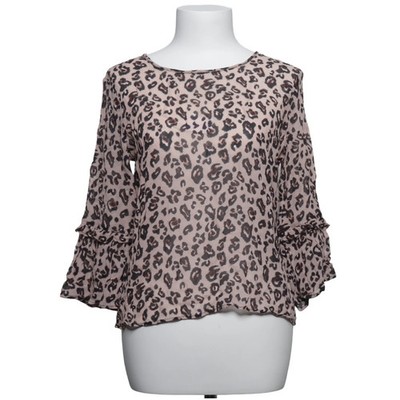 Frogbox, Bluse, Größe: 38, Beige/Schwarz, Viskose, Leopard, Damen #xET