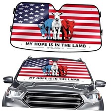 Windshield Sun Shade for Car SUV Truck 55x30 Inches , Size S Faith in The Lamb