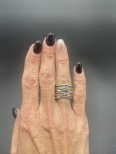 Beautiful 925 Sterling Silver Spinner Ring with Wide Band I17