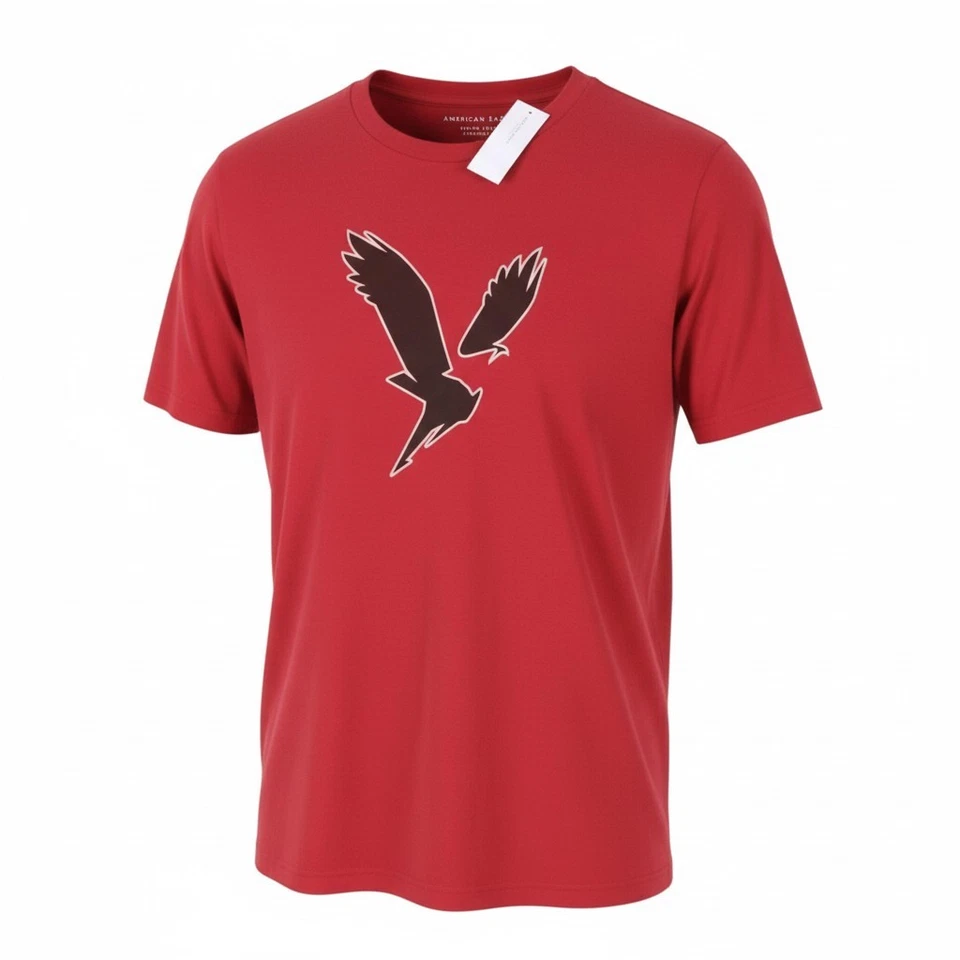 American Eagle Outfitters T-Shirt Homme Rouge Taille L Coton Super Doux - Photo 1/4
