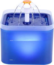 Quiet Cat Water Fountain 2L/67oz BPA-Free Pet Drinker w/ LED Light & Filter