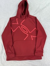 Under Armour Youth XL UA Loose Burgundy Pullover Mega Logo Hoodie