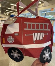 POTTERY BARN KIDS LIGHT UP FIRE TRUCK WITH SOUND HALLOWEEN COSTUME 4-6 YRS