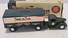 Vtg 1997 Ertl Collectibles Snap On Tools 1948 Diamond T Tractor Trailer Bank