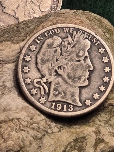 1913 D Barber Silver Half Dollar