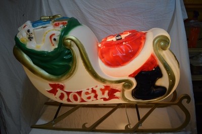 Vintage Santa Sleigh Presents Blow Mold From General Foam