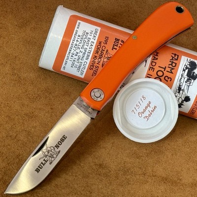  GEC GREAT EASTERN CUTLERY FARM & FIELD 71 ORANGE DELRIN BULLNOSE KNIFE