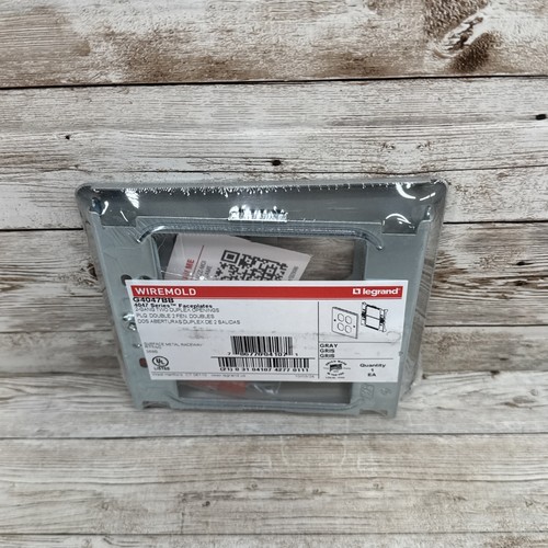 Wiremold G4047BB Two Gang Two Duplex Openings Faceplate Color: Gray **SEALED** - 第 5/5 張圖片