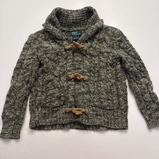 Polo by Ralph Lauren Cable-Knit Cotton Shawl Cardigan Kids Size 5 Brown Fall