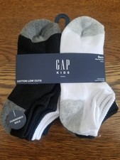 Gap Boy's 8 Pairs Of Socks Shoe Size 10-4 White, Black Gray