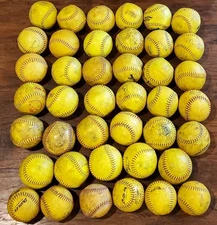 Lot of 41 Used Softballs 12  & 11 Inch Mixed Brands - (35) 12’ And (6) 11’