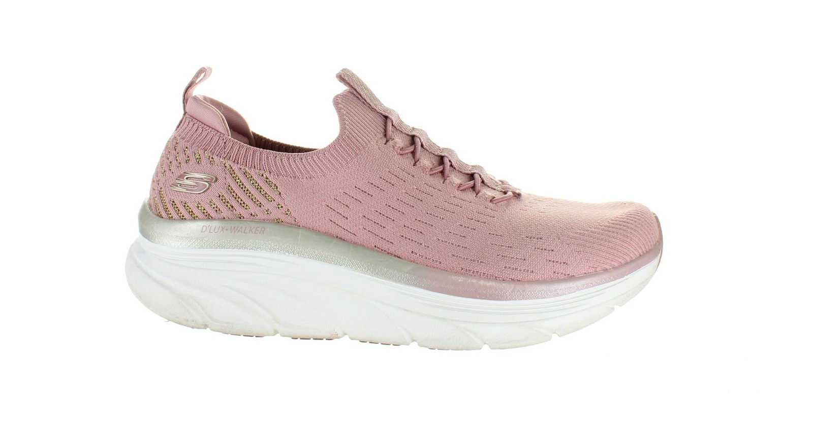 Skechers Womens Let It Glow Rose Gold Walking Shoes Size 7.5