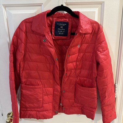 US Polo Assn Size M Red Puffer Jacket Style 01-8193HS EUC