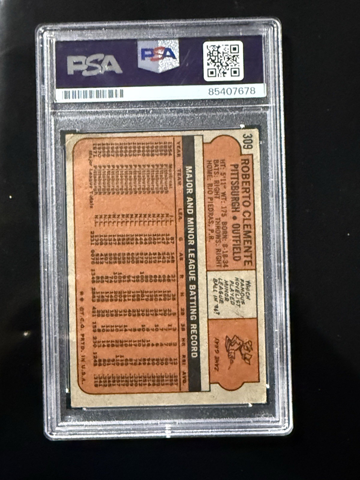 Roberto Clemente PSA Auto Grade #10 view 7