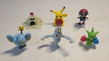 Jazwares Pokémon 2" Battle Figure Lot -  Roselia, Shinx, Machop, Pikachu + NEW