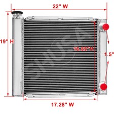 Universal 19h X 22 W 3-row Radiator Aluminum For Double Pass Chevy Sbc 350