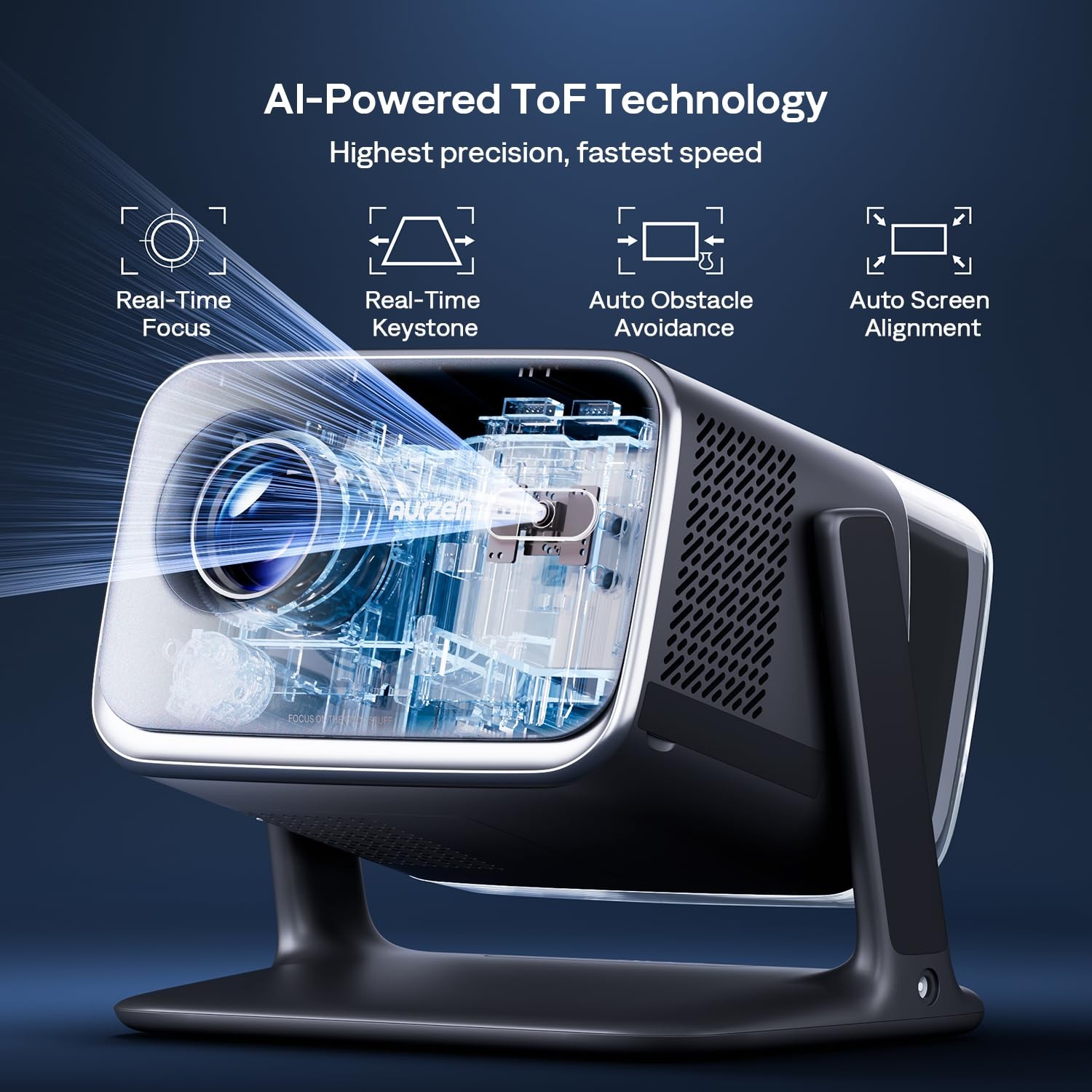 BOOM mini Google TV 4K Supported Smart Projector with WiFi and Bluetooth, Out...