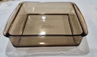 PYREX Square Brown Amber Glass Casserole Dish,  Baking Pan  #222