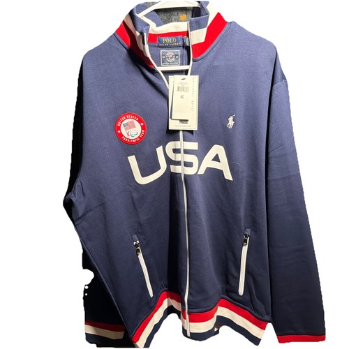 NWT Ralph Lauren Mens 2022 USA Olympics Zip Up Team Track Style Jacket RARE - Afbeelding 1 van 10