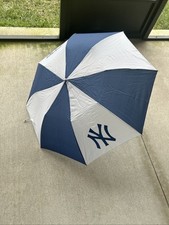 New York Yankees 36 In 2 Tone Automatic Folding Umbrella Navy/White