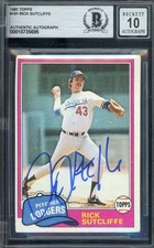 Rick Sutcliffe Gem Mint 10 Beckett BAS Signed 1981 Topps Autograph