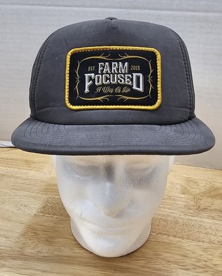 Farm Focused hat gray adjustable snap-back cap, H11