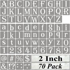 2 Inch Alphabet Letter Stencils for Painting - 70 Pack Letter and Number Sten...