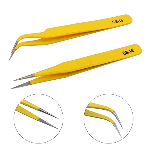Tweezers Easily Grip Good Texture Stainless Steel Yellow Widely Applicable - Picture 7 of 12