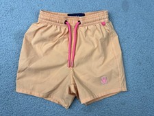 Psycho Bunny Shorts Youth 3T Orange Pink Logo Mesh Lined Swim Trunks B0W321B2SW