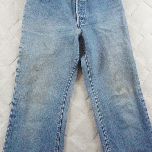 Vintage 80s Levis 501 Womens Jeans 28x30 Blue Denim Button Fly Distressed Thrash - Picture 4 of 18
