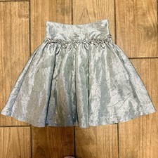The Children's Place Girls Silver Sparkle HOLIDAY Skirt with Bows Size 8 Sz 8