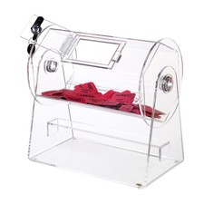 Acrylic Raffle Draw Drum 308x310mm 2500 Tickets Lockable Slot Design