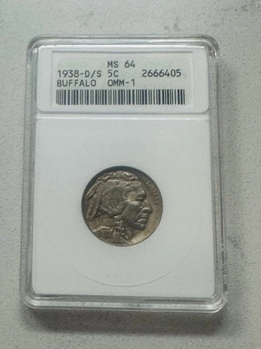 1938-d/S ANACS 5c Buffalo MS64 OMM-1 ANACS#2666405 Soap Box Collection Holder!