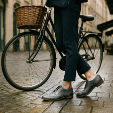 Prada Womens Oxfords Brogues Gray Leather Wingtip US 8.5 EU 38.5