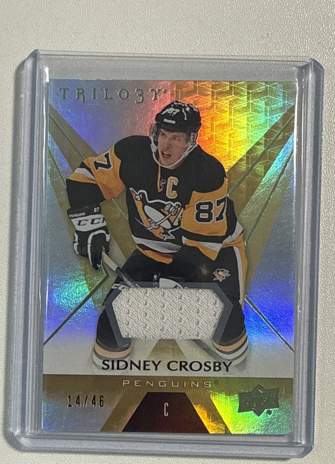 2016-17 Upper Deck Trilogy - Sidney Crosby #50 Game Used Patch Relics /46 (MEM)