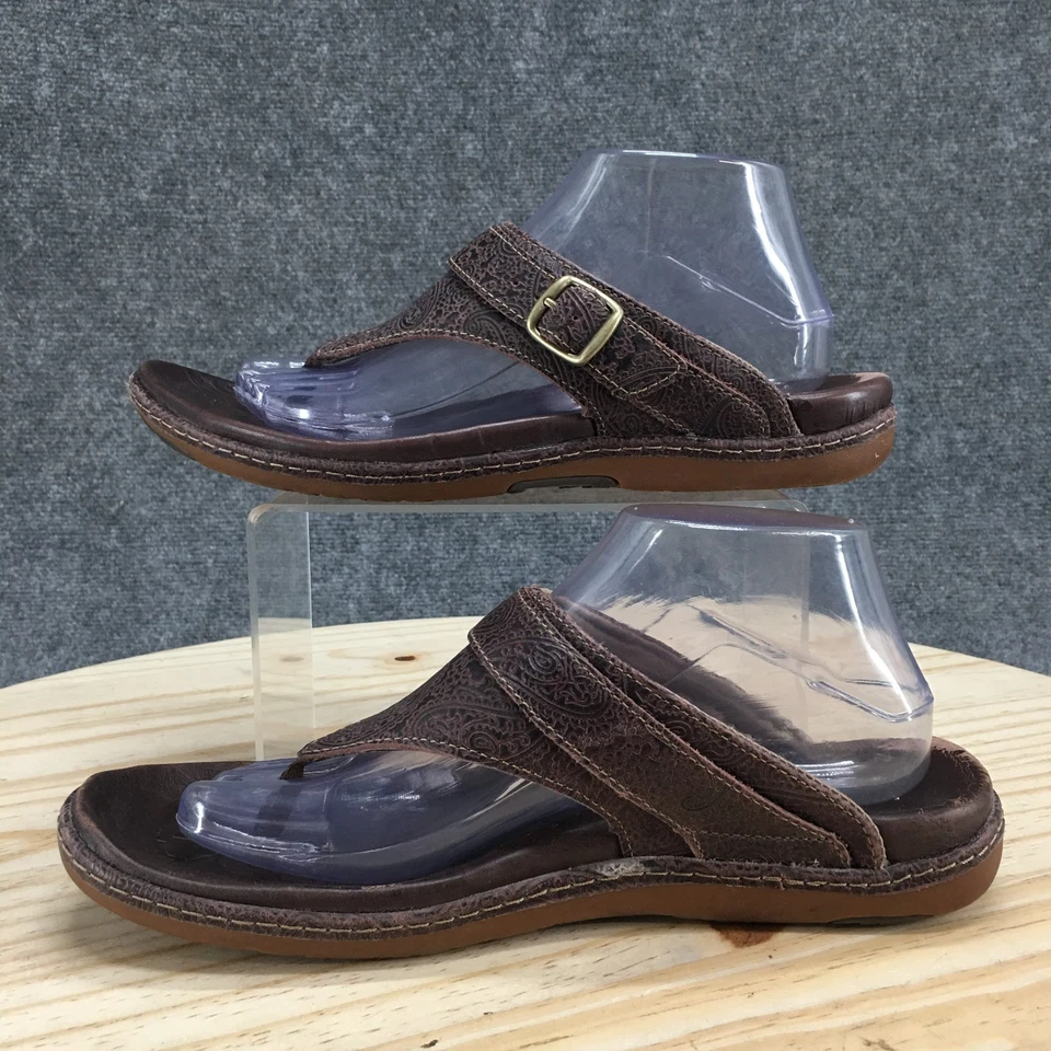 LL Bean Sandals Womens 9M Thong Brown Toe-Post Casual Comfort Buckle Strap Flats - Image 2 of 4