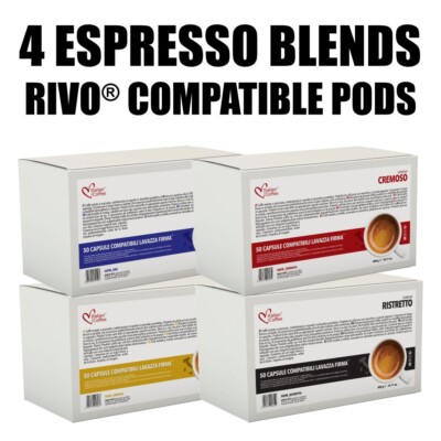 100 RIVO KUERIG  compatible pods Italian Coffee Espresso -International shipping