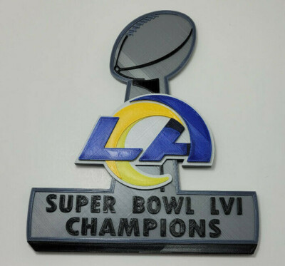 LA Rams Super Bowl LVI 56 Champs 3D Football Logo Emblem, Ornament or  Magnet!!